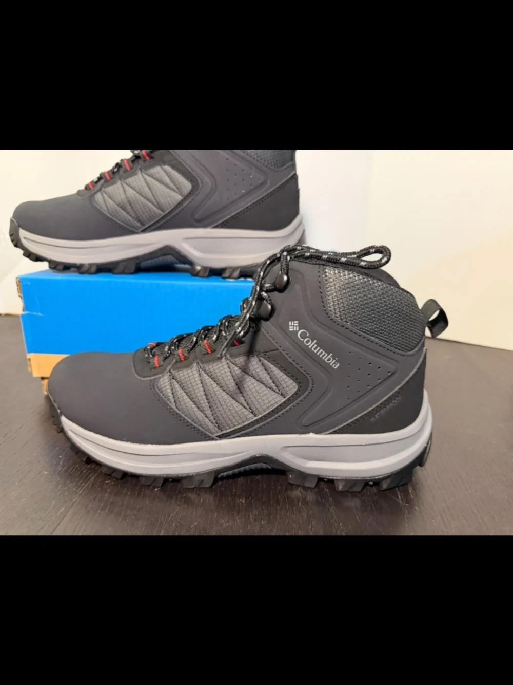 Columbia Transverse Waterproof Mid Hiking Boots Black/Grey/Steel Mens 9.5M